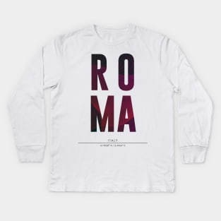 Roma city typography Kids Long Sleeve T-Shirt